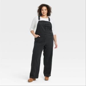Universal thread, plus size overalls, black wash